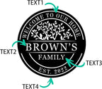 Welcome to Our Home Metal Sign, Personalized Family Name Tree of Life Sign, Custom Tree of Life Name Sign, Custom Welcome Door Sign, Metal Welcome Signs, Door Hanger, Housewarming Gift