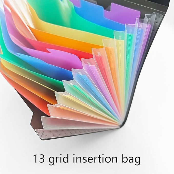 14 PCS Office Accordion File Organizer Bulk - 13 Pocket Plastics Expanding Folder with Tabs - Letter Size Loose Paper Folder for Work School Home, Student Teacher