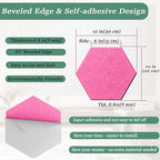 Hexagonal Acoustic Panels-12 Pack High-Density Sound Absorbing Panels 12"X10"X0.4" for Enhanced Noise Reduction, DIY Design, Idea for Studios, Offices, and Home Theaters(Peach Pink)