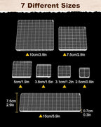 UCEC 7 Pieces Acrylic Stamp Block Clear Stamping Tools Set with Grid Lines Stamps for Crafting, Scrapbooking & Stamping Supplies Card Making, Assorted Sizes