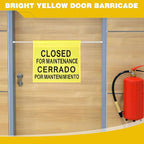 Leinuosen Closed for Maintenance Safety Sign with English and Spanish Text 27.56-51.18 Inch Expandable Yellow Commercial Hanging Doorway Safety Sign Banner for Restroom Office Hotel