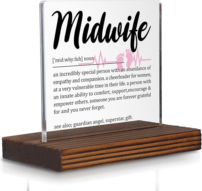 Midwife Appreciation Gift Desk Sign for Birth Support Nurse, Thank You Plaque for Midwives, Office Decor for Women’s Health Heroes, Empathy and Empowerment Gift PA061