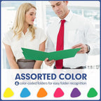 File Folder, PANDRI 170 Pack Colored File Folder, 1/3 Cut Tabs, Letter Size, Assorted 6 Colors Filing Folder for Office School Business