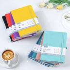 POPRUN A5 Lined Journal Notebooks, 8 Pack Leather Hardcover Thick Notebook for Writing, Business Work, Travel, School, College, 5.5 x 8.3 inch, 240 Pages Classic Ruled Journals Notepad, Multicolored