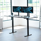 VIVO Large Electric 83 x 30 in Standing Desk, Memory Height Adjustment, 1B Series, Holds 220 lbs, Black Top Black Frame, DESK-KIT-1B8B