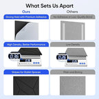 UNECHO 12 Pack 12" X 12" X 0.4" Acoustic Panels for Wall Sound Absorbing, P-Stripes Square Self-Adhesive Sound Panels, High Density Suitable for Multiple Scenarios(Black)