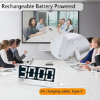 Digital Kitchen Timer with 7.1” Extra Large Display, Rechargeable Magnetic LED Countdown/Up Memory Timer with 6 Alarms & 4 Volume Levels for Cooking, Classroom, Office, Home Gym (White)
