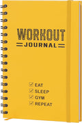 Nextnoid Hardcover Fitness Journal Workout Planner for Men & Women - A5 Sturdy Workout Log Book to Track Gym & Home Workouts - Yellow