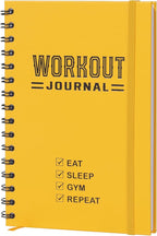 Nextnoid Hardcover Fitness Journal Workout Planner for Men & Women - A5 Sturdy Workout Log Book to Track Gym & Home Workouts - Yellow