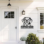 Dyoart Custom Dog Metal Signs - Personalized Metal Dog Decor, Rustic Farmhouse Dog Signs for Home Decor, Dog Metal Wall Art, Family Name Sign, Gifts for Mom Dad Dog Lovers, Dog Room Decor