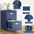 SteeLoong 2 Drawer File Cabinet with Lock,Blue Metal Office Drawers Filing Cabinets for Home Office, Two Drawer Under Desk File Cabinet for Hanging Letter,Easy Assemble