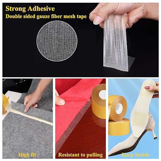 KAIYUER Thin Double Sided Rug Tape Heavy Duty,2" x 66 FT,Carpet Tape for Rug Fixed,Wall,mats and Woodworker, Super Sticky Cloth Tape,Residue Free