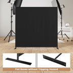 C-Hopetree 1 Panel Room Divider, 6 Ft Tall Indoor Folding Privacy Screen, Portable Partition Separator, Freestanding Separation Temporary Wall for Office, Bedroom, 71" W X 71" H, Black