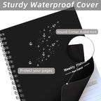 Undated Weekly Planner, Weekly Goals Notebook, A5 To Do List Planner, Habit Tracker Journal with Spiral Binding, 5.7 x 8.0 in, Black