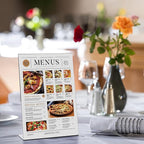 Laerjin Acrylic Sign Holder 4 x 6 - 16 Pack Slanted L-Shaped Photo & Menu Display Stand, Clear Plastic Frame with Side Loading Design - For Tabletop Signs in Cafés, Events, Retail