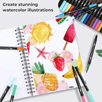 Ohuhu Markers for Adult Coloring Books No bleeding 60 Colors Coloring Markers Water-based Dual Tips Fineliner & Brush Drawing Pens Art Markers for Kids Adults Sketch Journal - Maui - Black