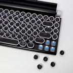 Adventurers Typewriter Style Retro Mechanical Keyboard, White Backlight, 83 Key Bluetooth 5.0 Blue Axis Compatible with Desktop, Laptop, Mac and Mobile, Black, 12.3 x 6.6 x 1.6 Inches