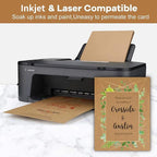 24 Sheets Brown Cardstock 8.5 x 11 Kraft Paper, Goefun 80lb Card Stock Printer Paper for Invitations, Menus, Crafts, DIY Cards