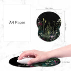 ITNRSIIET Ergonomic Mouse Pad with Gel Wrist Support Small Wrist Rest Smooth Surface Non-Slip PU Base Comfortable Office Supplies Pain Relief, 8.7 x 7.2 inches, Pretty Flowers