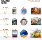 TR-LIFE Plate Display Stand - 4.5 Inch Holder + Metal Frame for Picture, Decorative Plate, Photo Easel, Tabletop Art (Gold 2 Pack)