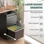 Yukimo 2 Drawer File Cabinet with Lock, Vertical File Cabinet with Lock, Locking File Cabinet Hanging Files for A4/ Legal/Letter, Require Assembly, White