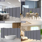 Room Divider 6FT Folding Privacy Screens, 6 Panel Partition Room Dividers w/Freestanding Design, Portable Wall Divider for Room Separtation, Fabric Screen Panel Separator for Home Office School