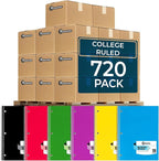 Rosmonde 720 Packs (Pallet) 1 Subject Notebooks, Spiral Notebook Bulk, College Ruled, Pallet of Notebooks,70 Sheets (140 pages), 8 x 10-1/2",Bulk Spiral Notebooks for School & Office, 4-7 Days Transit