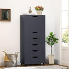 Naomi Home Carly 6-Drawer Craft & Office Storage Cabinet, – Mobile Filing Unit with Wheels, Spacious for Supplies & Documents, Under Desk Fit, 18.8" D x 15.7" W x 41.3" H