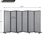 Strongbird Room Partition,Office Divider,Portable Commercial Screen Dividers,Privacy Partition Separator,Classroom School Dividers,12'7"L* 6'7"H,6 Panel,Light Grey
