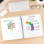 CIXILDTS 1-inch Round Ring Binder, Standard 3 Ring Binder Fit Letter Size Paper, Presentation View Binders, White,12-Pack