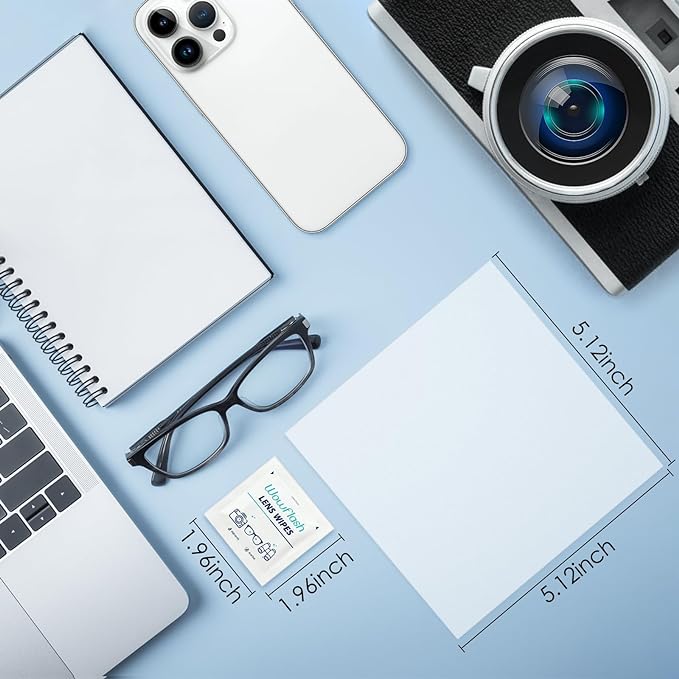 600 Count Lens Wipes for Eyeglasses, Eyeglass Lens Cleaning Wipes Pre-moistened Individually Wrapped Sracth-Free Streak-Free Eye Glasses Cleaner Wipes for Sunglass, Camera Lens, Goggles