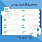 BLESWIN Address Book – Telephone and Address Book with Alphabetic Tabs for Safely Storing Contacts, Small-Sized (6.1″ x 4.7″) Hardback Cover – Dark Blue