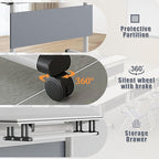 Conference Table,Folding Office Conference Room Tables On Wheels,Flip Top Mobile Folding Conference Table with White Tabletop Conference (2Pack160*60 * 75cm)