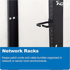 ICC 3” Metal Cable Management Ring, Vertical, Rack or Wall Mount, Pack of 10 – Cable Organizer for Network Racks and Wiring Systems