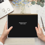 Weekly Productivity Planner - 8.5" x 11" Dashboard Desk Notepad Has 6 Focus Areas to List Tasks for Goals, Projects, Clients, Academic or Meal-Organize Your Daily Work Efficiently, 54 Weeks, Black