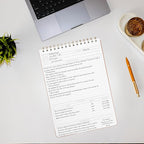 Merely Home | Meeting Notebook for Work | 8.25" x 11.75" | Project Planner | Simple Design | Multiple Layouts | Office and Business Planner (Navy, Meeting Planner - Portrait)