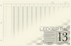 BookFactory Ledger Pad Large 13 Column Accounting Ledger Columnar (Thirteen Columns) Pads - 17'' x 11'', 50 Pages, Notepad Landscape Format (Made in USA)