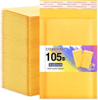 Ctarsthome 105Pack Yellow 4x8inch Kraft Bubble Mailers Small Business Mailing Packages Self-Sealing Paper Envelopes, Mailer Shipping Padded Envelopes with Strong Adhesion for Jewelry Makeup Supplies