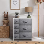 Sorbus Dresser with 7 Drawers - Chest Organizer Tower Unit with Steel Frame, Wood Top, Easy Pull Fabric Bins - Storage Furniture for Bedroom, Hallway, Closet & Office Organization
