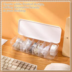 Cable Organizer Box with Lid, 3 Pcs Cable Cord Storage Organizer Box with 21 Wire Ties 54 Cable Labels, 7 Compartments Charger Organizer for Office Drawer Desk Accessories Case