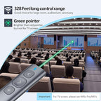 Norwii N95 Presentation Clicker with USB-A&C Receiver, PowerPoint Clicker for Presentation Remote, Rechargeable Wireless Presenter Pointer, Slide Advancer for PC/Laptop/e-Book (Green, USB-AC)