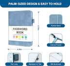Password Keeper Book with Alphabetical Tabs，4.3"x5.7" Small Password Books for Seniors Password Notebook for Internet Website Address Log in Detail (Blue)