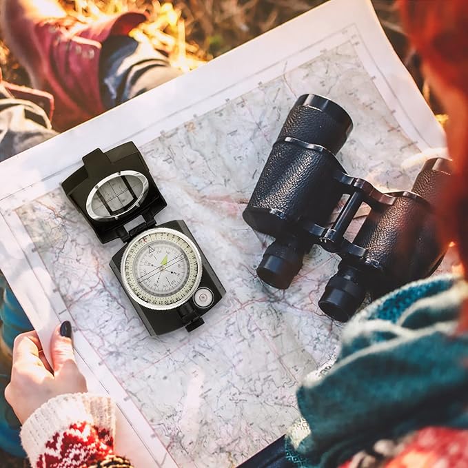 INMAKER Compass, Compass Hiking with Survival Whistle, Luminous Compass Gift for Kids, Apply to Outdoor Survival, Camping and Navigation