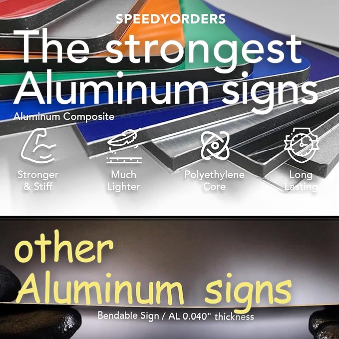 Custom Outdoor Metal Signs, Personalized Aluminum Signs, Customized Safety Signs, Metal Business Signs, Waterproof Outdoor Business Signs, White Aluminum (Black & Yellow, 36x24 In)