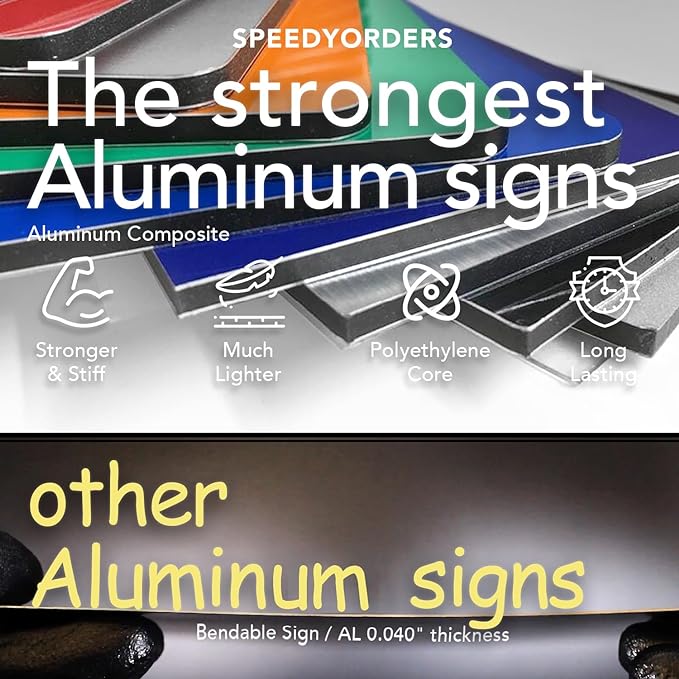 Custom Outdoor Metal Sign - Personalized Aluminum Safety and Business Signs, Waterproof, Silver Brushed Metal, 7x7 In