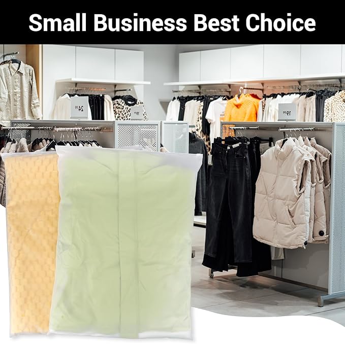 Svaldo Clothing Bags, 100 Count 20x28 inch Jumbo Extra Large Frosted Zipper Plastic Bags for Clothes, Sweater Dress, Backpack, Blanket, T Shirt Packaging Shipping, 3 Mil, with Vent Holes