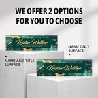 Custom Office Name Plate for Desk, Desk Name Plate Personalized, Personalized Gifts for Women, Appreciation Gifts for Employee Coworkers Boss Teacher, Office Accessories (Green gilding)