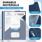 Teling 24 Pcs Clear Front Report Covers with 3 Prongs, Plastic Navy Blue Presentation Folders Bulk with 3 Pockets for A4 and Letter Size Paper, 90 Sheet Capacity, Document Covers for School Business