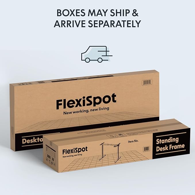 FLEXISPOT EN1 One-Piece Standing Desk with 1-Inch Thick Seamless Desktop, 55"x28" Electric Height Adjustable Desk for Home Office, Multi-Monitor Setups & Easy Assembly, White