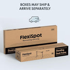 FLEXISPOT EN1 One-Piece Standing Desk with 1-Inch Thick Seamless Desktop, 55"x28" Electric Height Adjustable Desk for Home Office, Multi-Monitor Setups & Easy Assembly, White